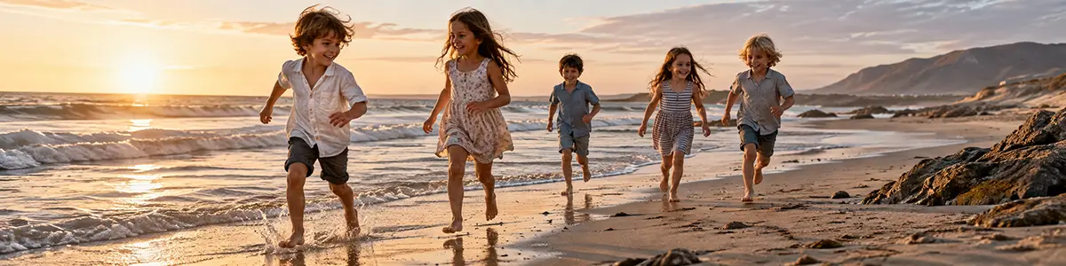 Kinderfüsse barfuss auf Gras, Sand oder Waldboden